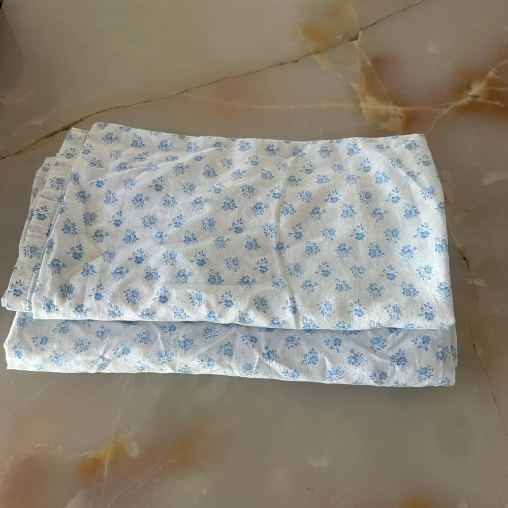 Set of 2 Vintage Floral Blue and White pillow Loveshackfancy fancy style